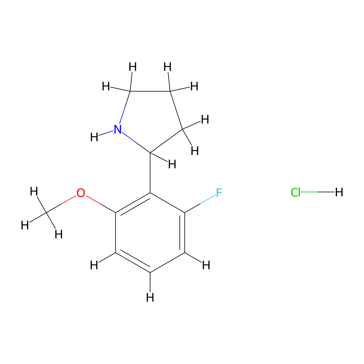 2-(2-Fluoro-6-methoxyphenyl)pyrrolidine hydrochloride molecular structure, CAS 2253630-31-6
