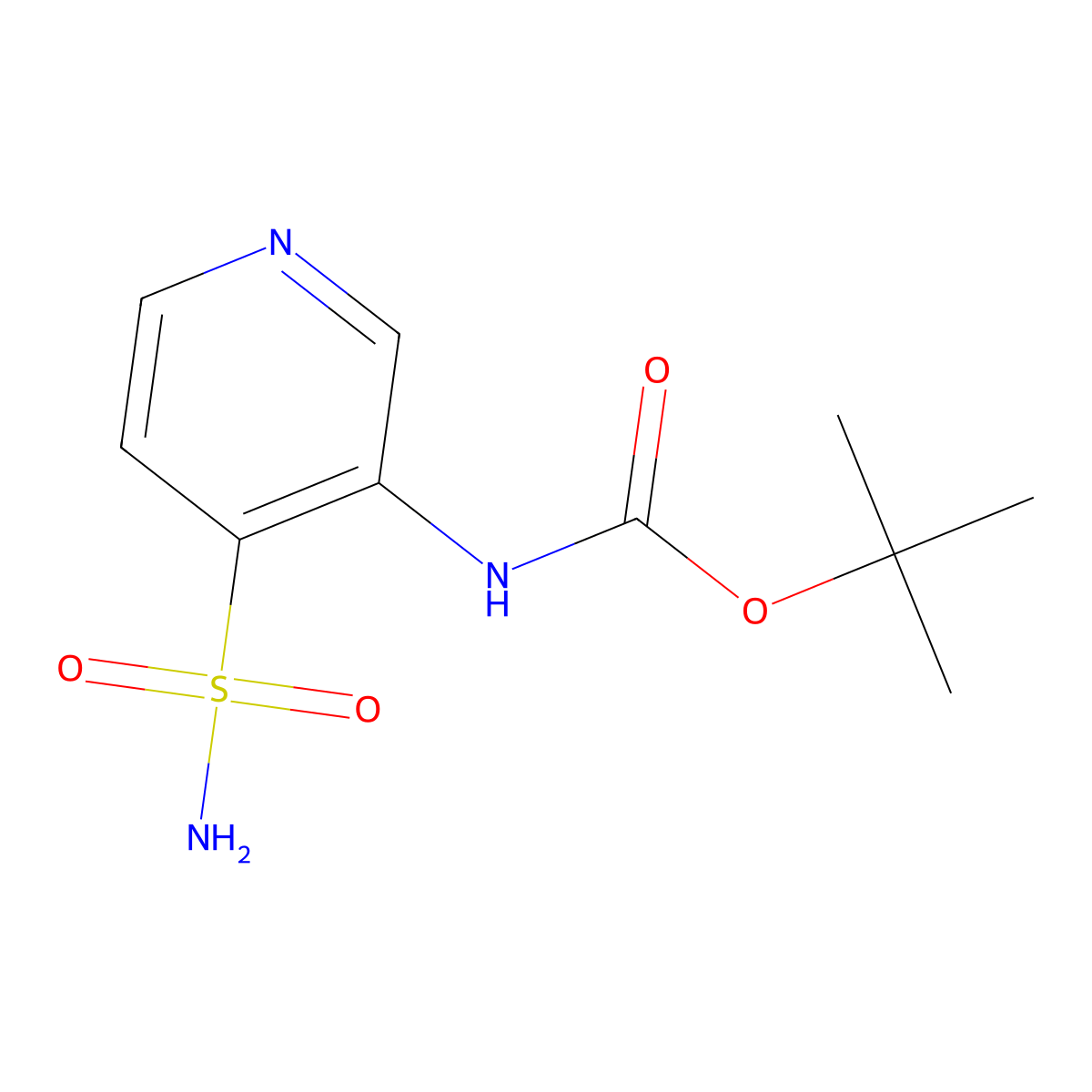 Tert-butyl N-(4-sulfamoylpyridin-3-yl)carbamate molecular structure, CAS 2253630-32-7
