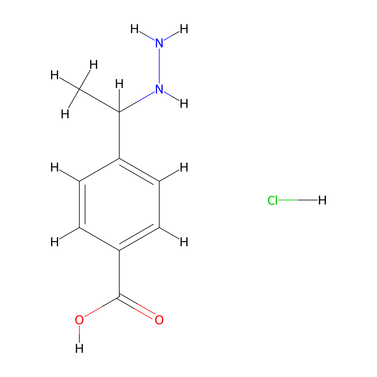 4-(1-Hydrazinylethyl)benzoic acid hydrochloride molecular structure, CAS 2253630-33-8