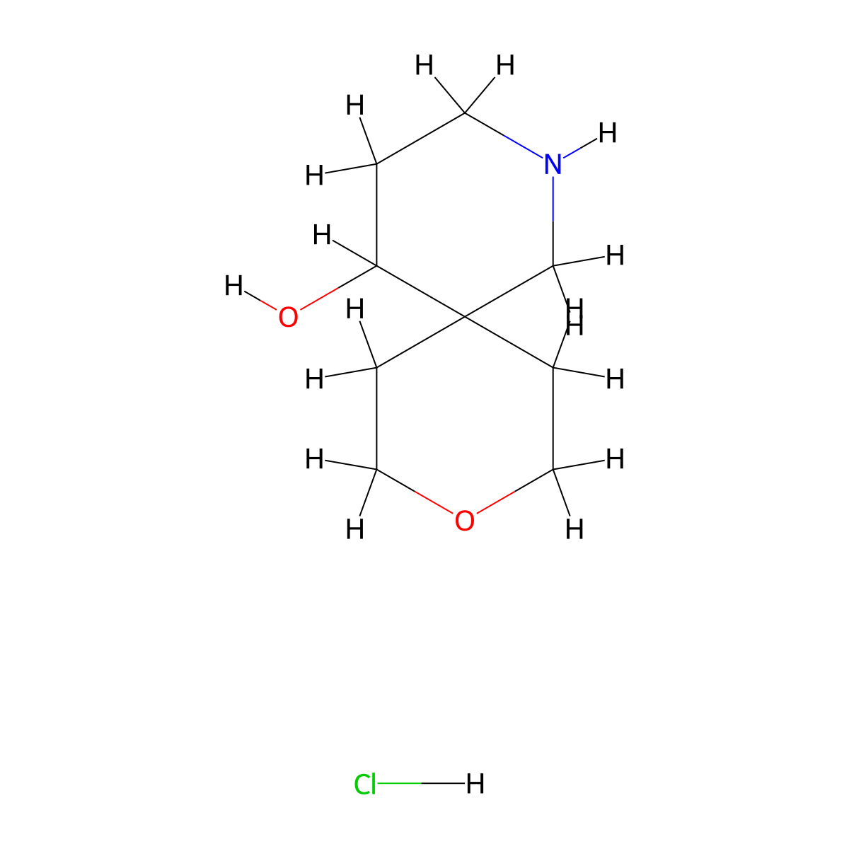 9-Oxa-2-azaspiro[5.5]undecan-5-ol hydrochloride molecular structure, CAS 2253630-34-9