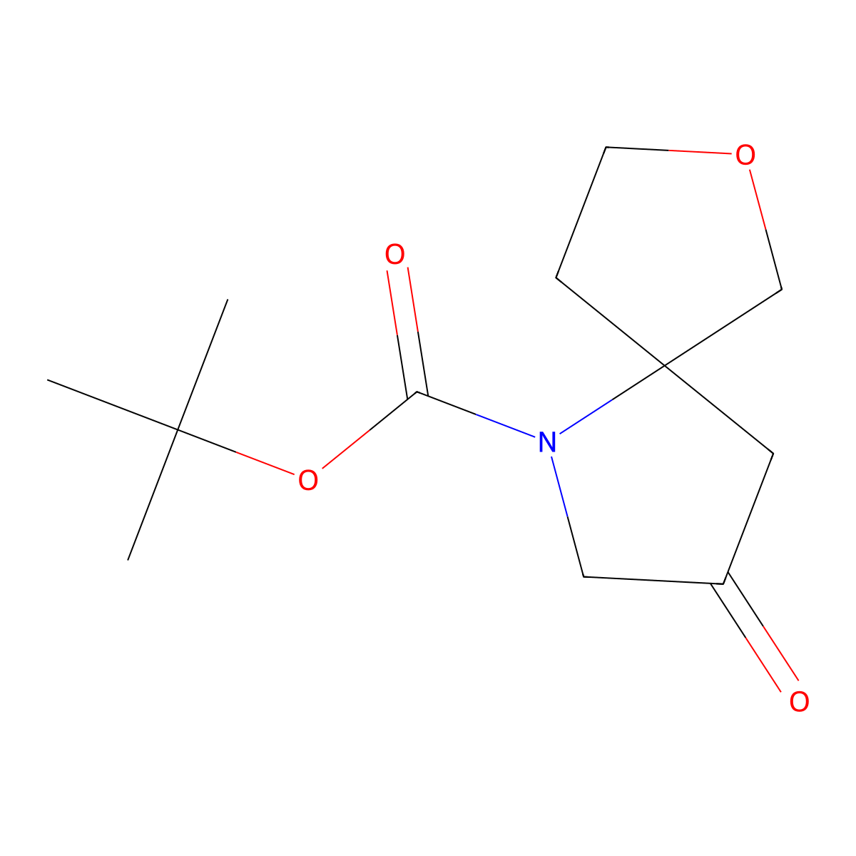 Tert-butyl 3-oxo-7-oxa-1-azaspiro(4.4)nonane-1-carboxylate molecular structure, CAS 2253630-36-1