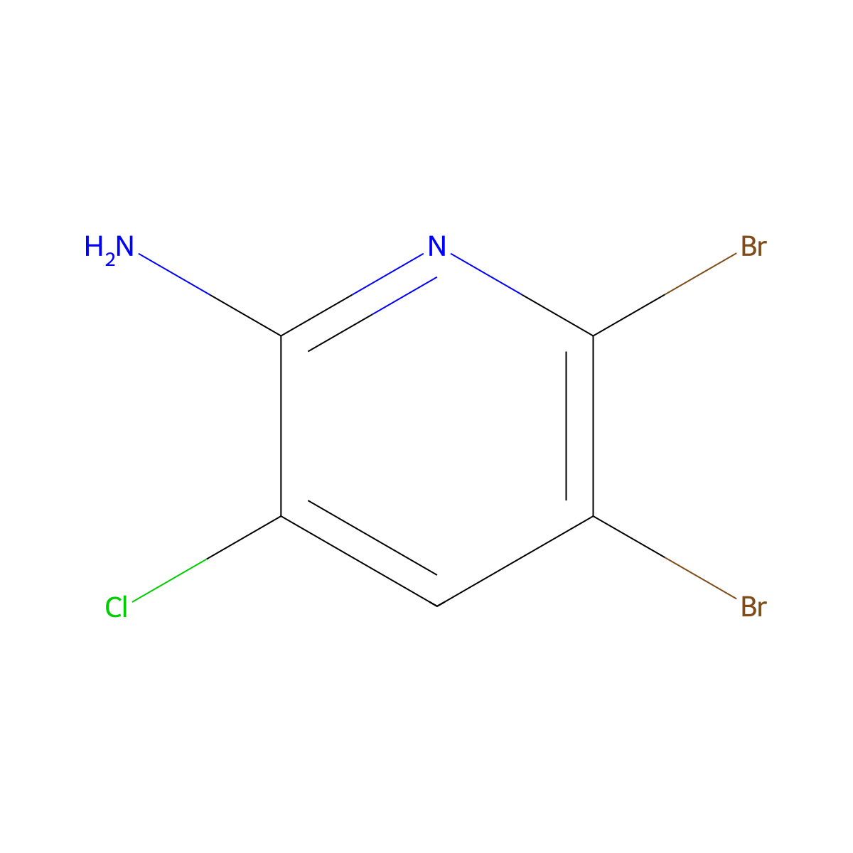 5,6-Dibromo-3-chloropyridin-2-amine molecular structure, CAS 2253630-38-3