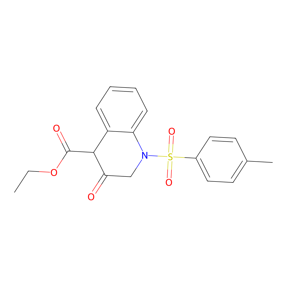 Ethyl 1-(4-methylphenyl)sulfonyl-3-oxo-2,4-dihydroquinoline-4-carboxylate molecular structure, CAS 2253630-42-9