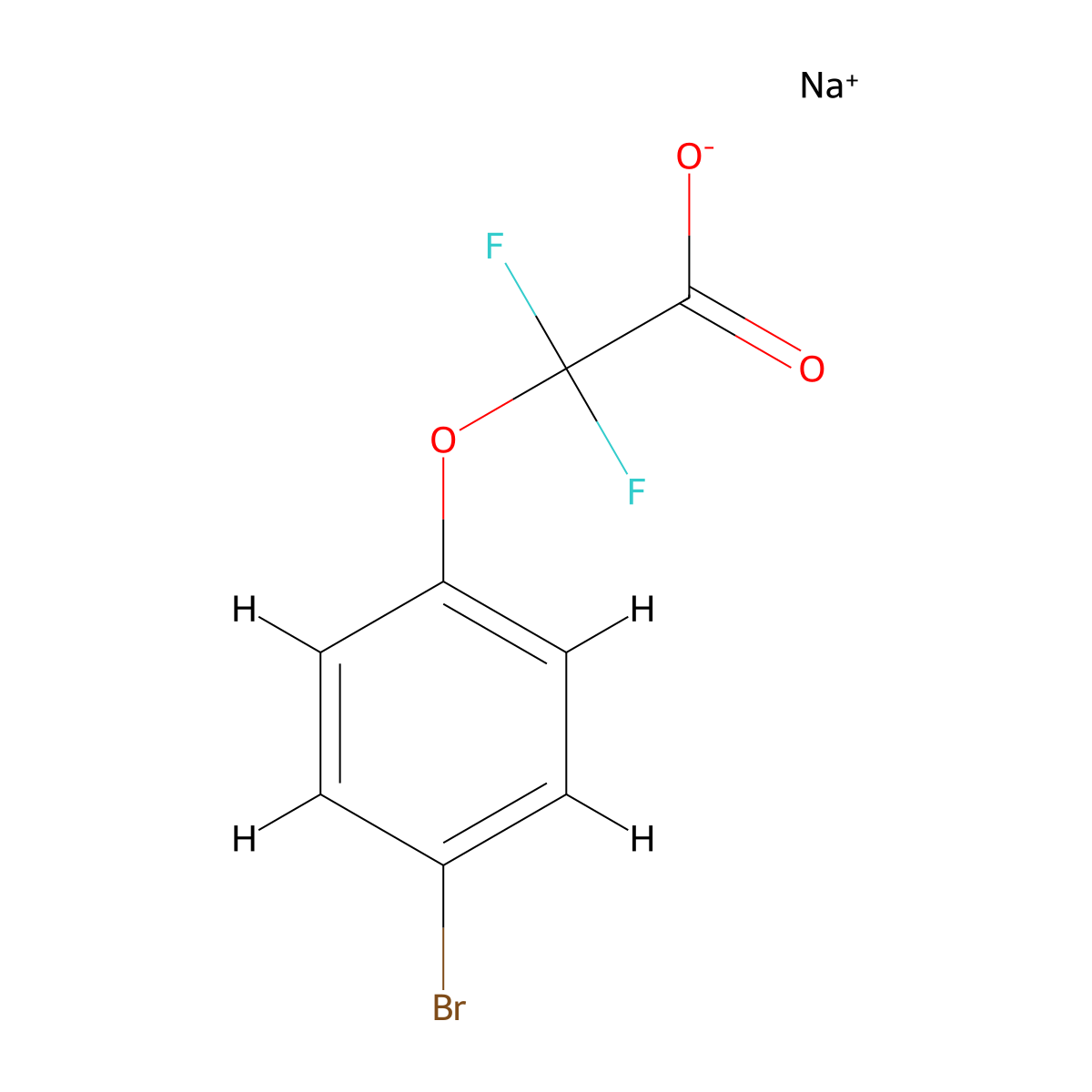 Sodium 2-(4-bromophenoxy)-2,2-difluoroacetate molecular structure, CAS 2253630-53-2
