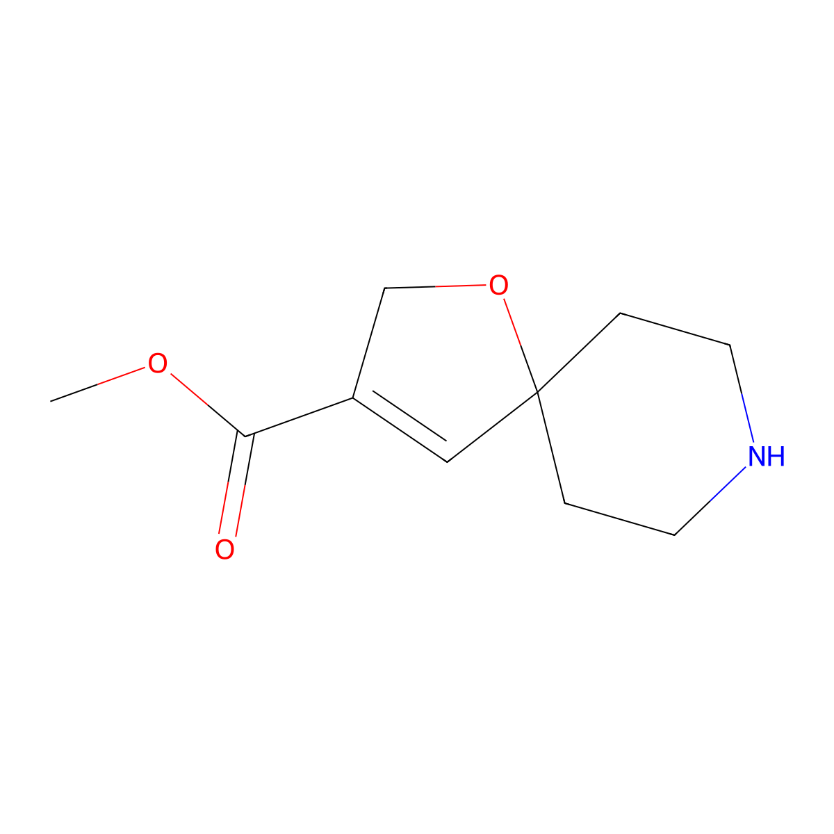 Methyl 1-oxa-8-azaspiro[4.5]dec-3-ene-3-carboxylate molecular structure, CAS 2253630-56-5