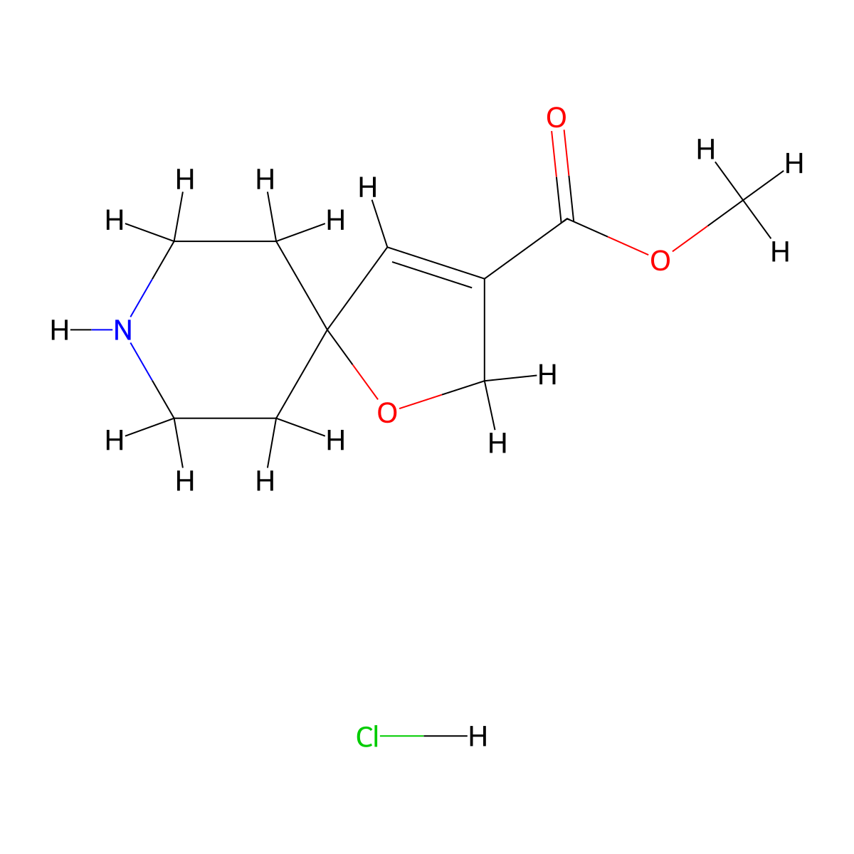 Methyl 1-oxa-8-azaspiro[4.5]dec-3-ene-3-carboxylate hydrochloride molecular structure, CAS 2253630-57-6