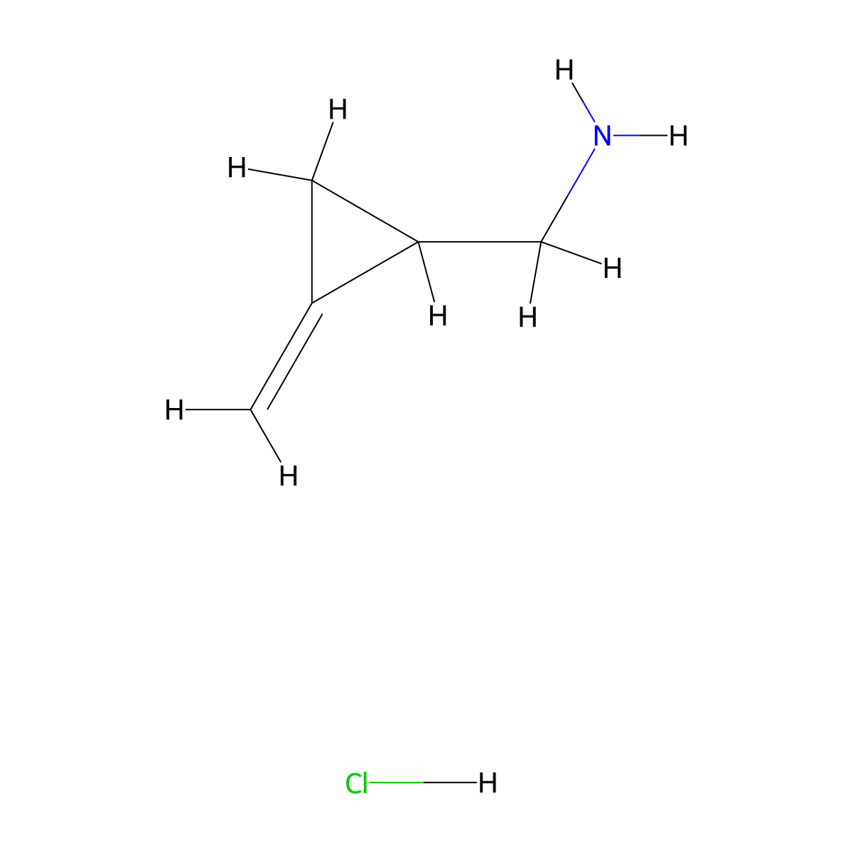 (2-Methylidenecyclopropyl)methanamine hydrochloride molecular structure, CAS 2253630-74-7