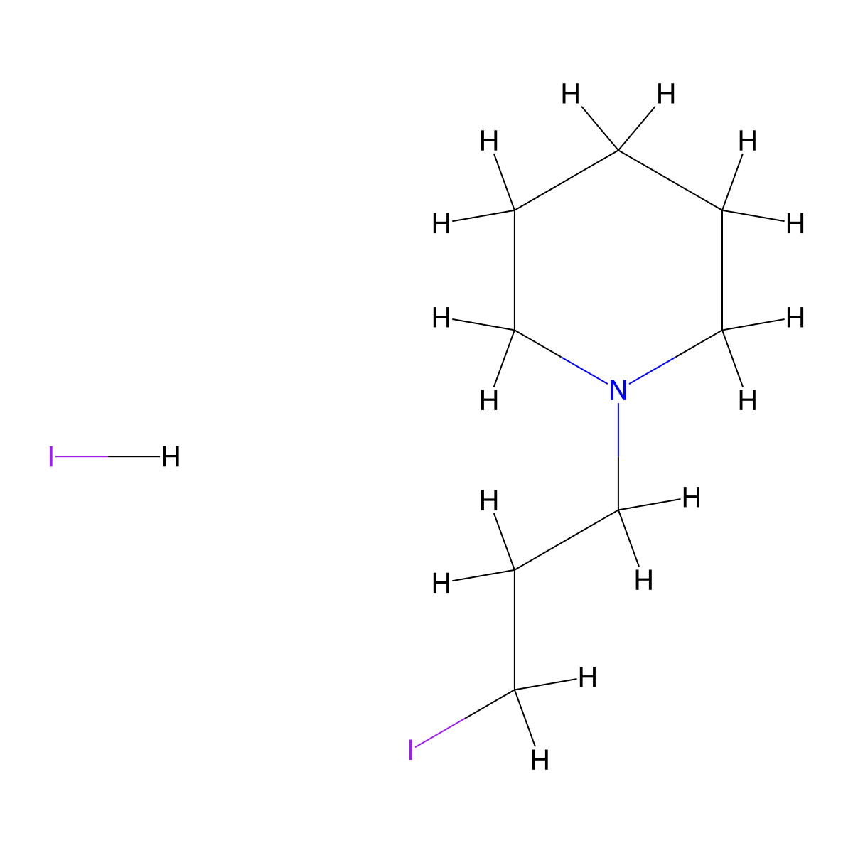 1-(3-Iodopropyl)piperidine hydroiodide molecular structure, CAS 2253630-77-0