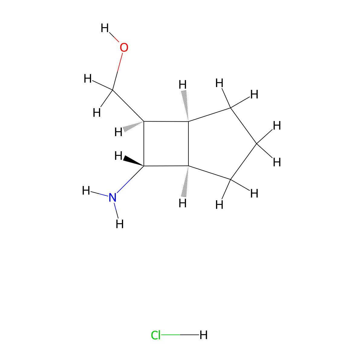 rac-[(1R,5S,6S,7S)-7-aminobicyclo[3.2.0]heptan-6-yl]methanol hydrochloride molecular structure, CAS 2253630-87-2