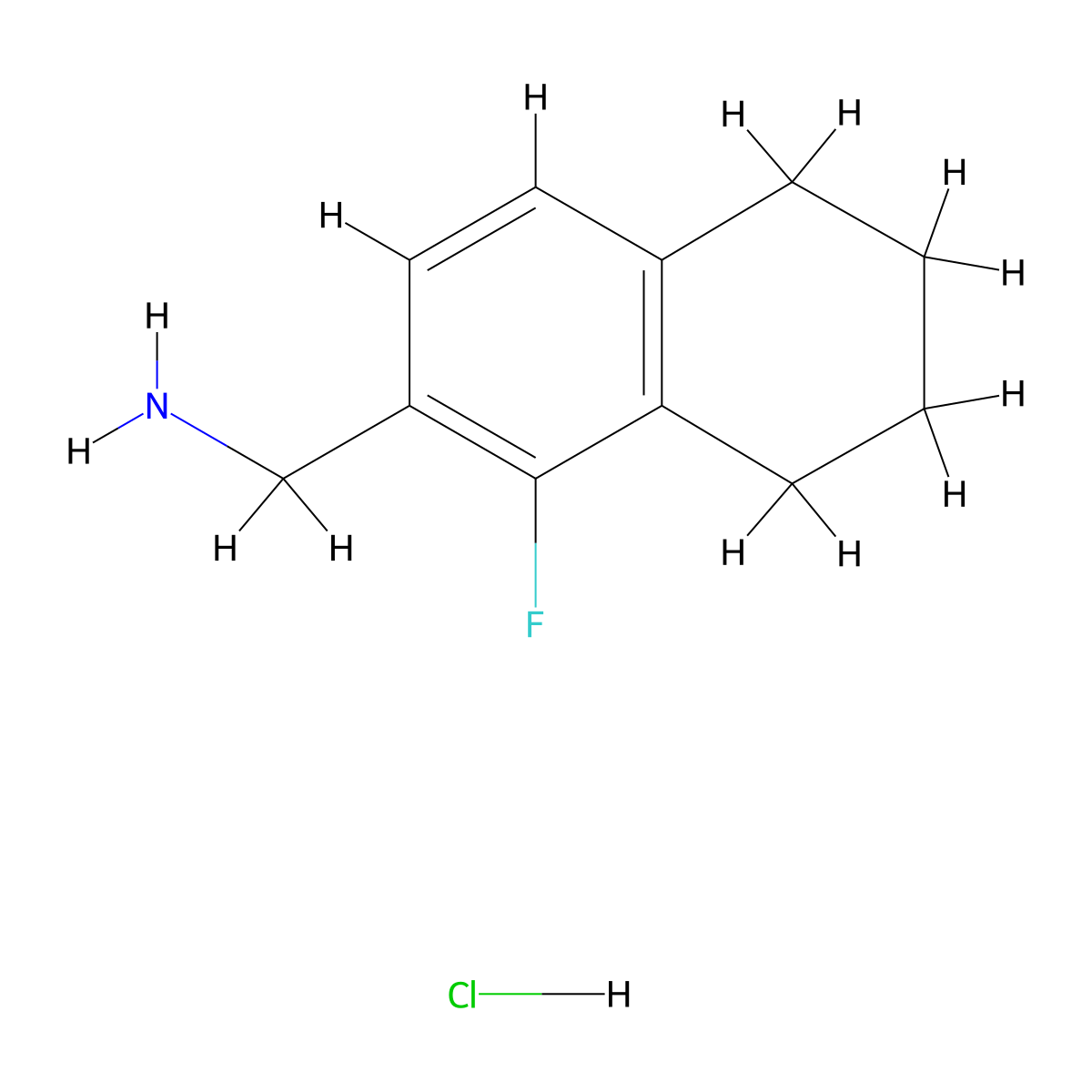 (1-Fluoro-5,6,7,8-tetrahydronaphthalen-2-yl)methanamine hydrochloride molecular structure, CAS 2253630-89-4