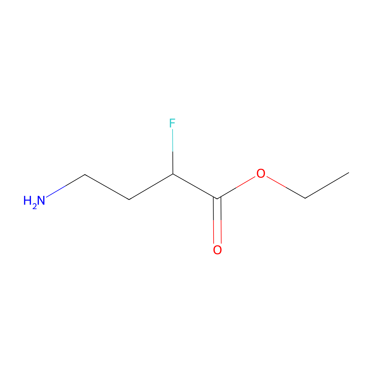 Ethyl 4-amino-2-fluorobutanoate molecular structure, CAS 2253630-90-7