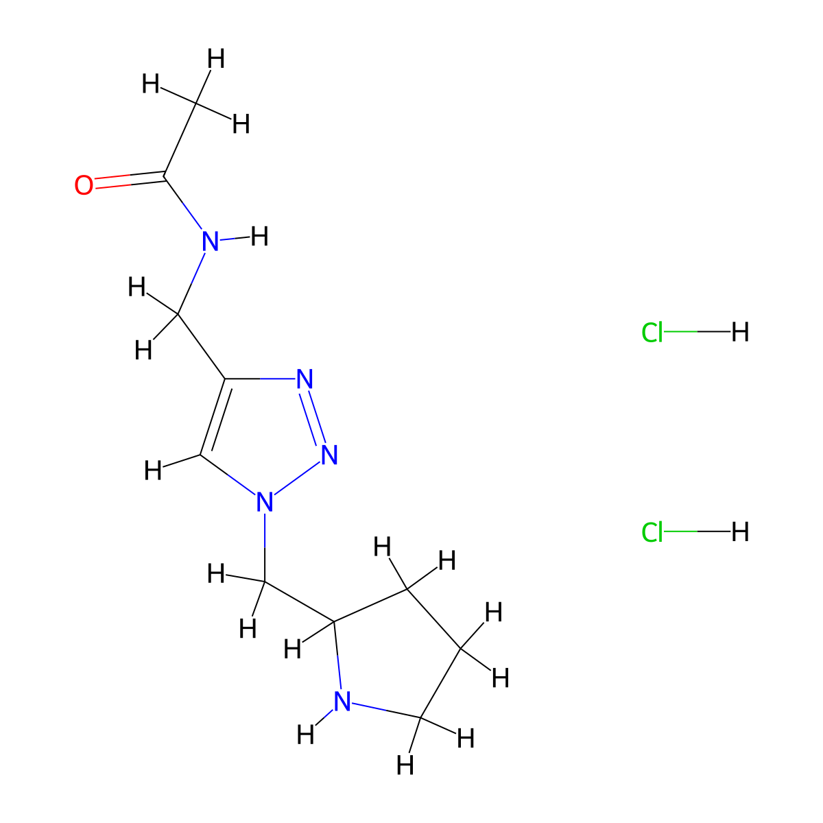 N-({1-[(pyrrolidin-2-yl)methyl]-1H-1,2,3-triazol-4-yl}methyl)acetamide dihydrochloride molecular structure, CAS 2253630-94-1