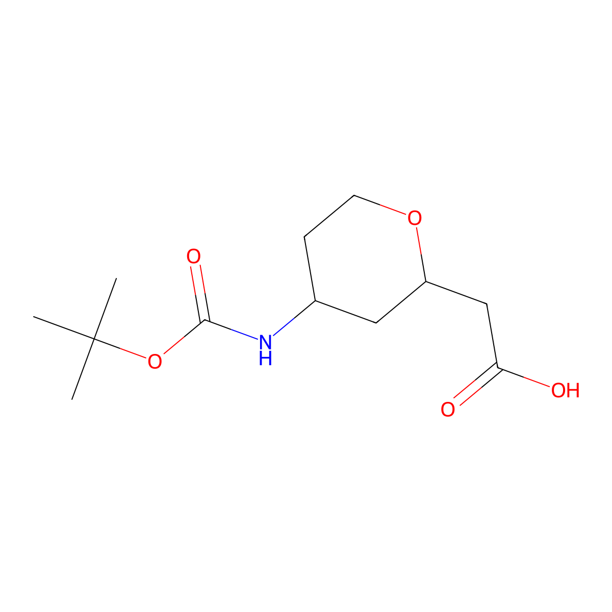 2-(4-{[(Tert-butoxy)carbonyl]amino}oxan-2-yl)acetic acid molecular structure, CAS 2253630-98-5