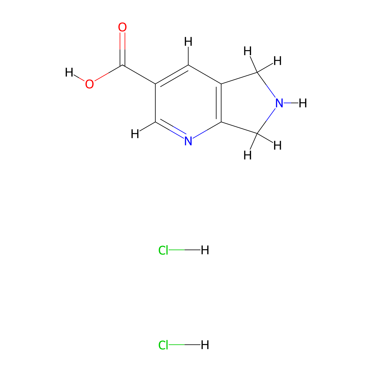 5H,6H,7H-pyrrolo[3,4-b]pyridine-3-carboxylic acid dihydrochloride molecular structure, CAS 2253631-11-5