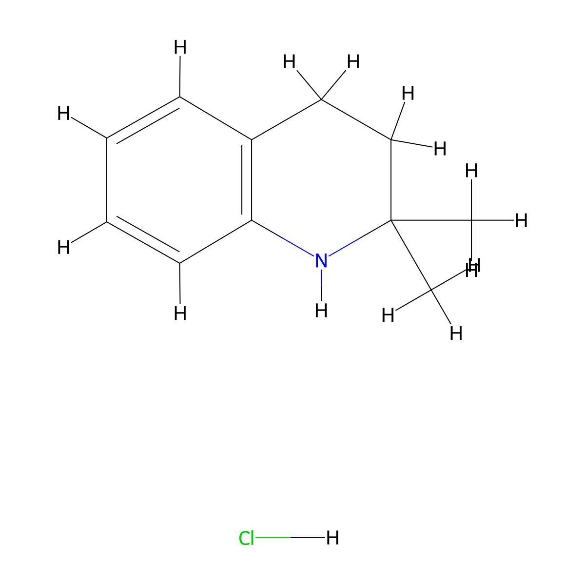2,2-Dimethyl-1,2,3,4-tetrahydroquinoline hydrochloride molecular structure, CAS 2253631-12-6