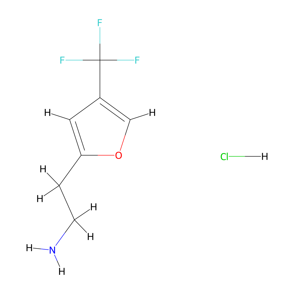 2-[4-(Trifluoromethyl)furan-2-yl]ethanamine;hydrochloride molecular structure, CAS 2253631-17-1