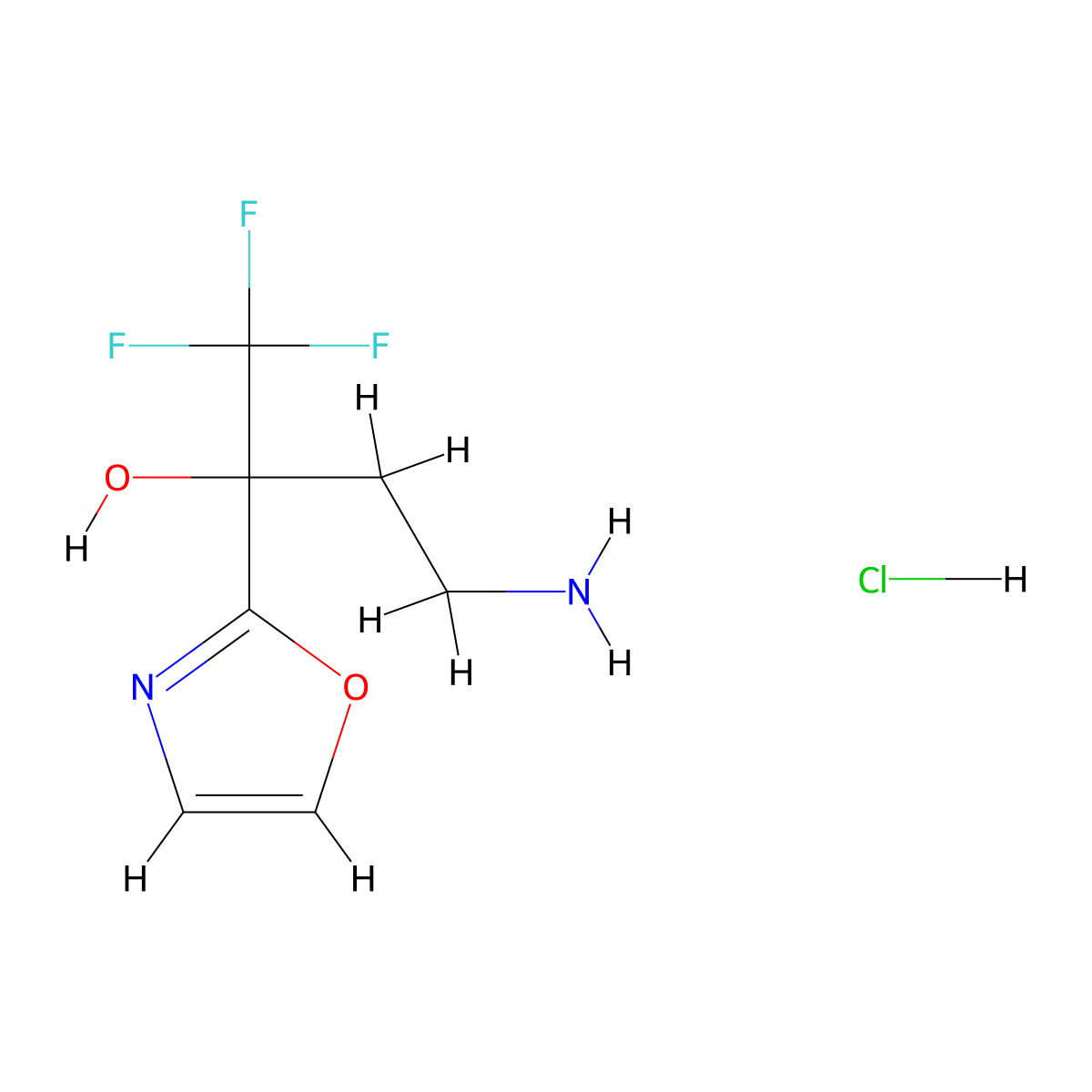 4-Amino-1,1,1-trifluoro-2-(1,3-oxazol-2-yl)butan-2-ol hydrochloride molecular structure, CAS 2253631-20-6