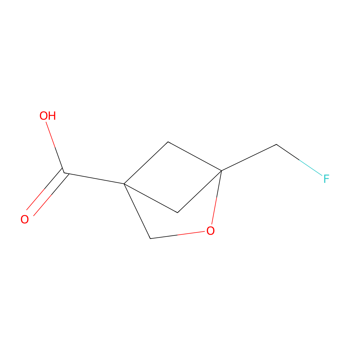 1-(Fluoromethyl)-2-oxabicyclo(2.1.1)hexane-4-carboxylic acid molecular structure, CAS 2253631-32-0