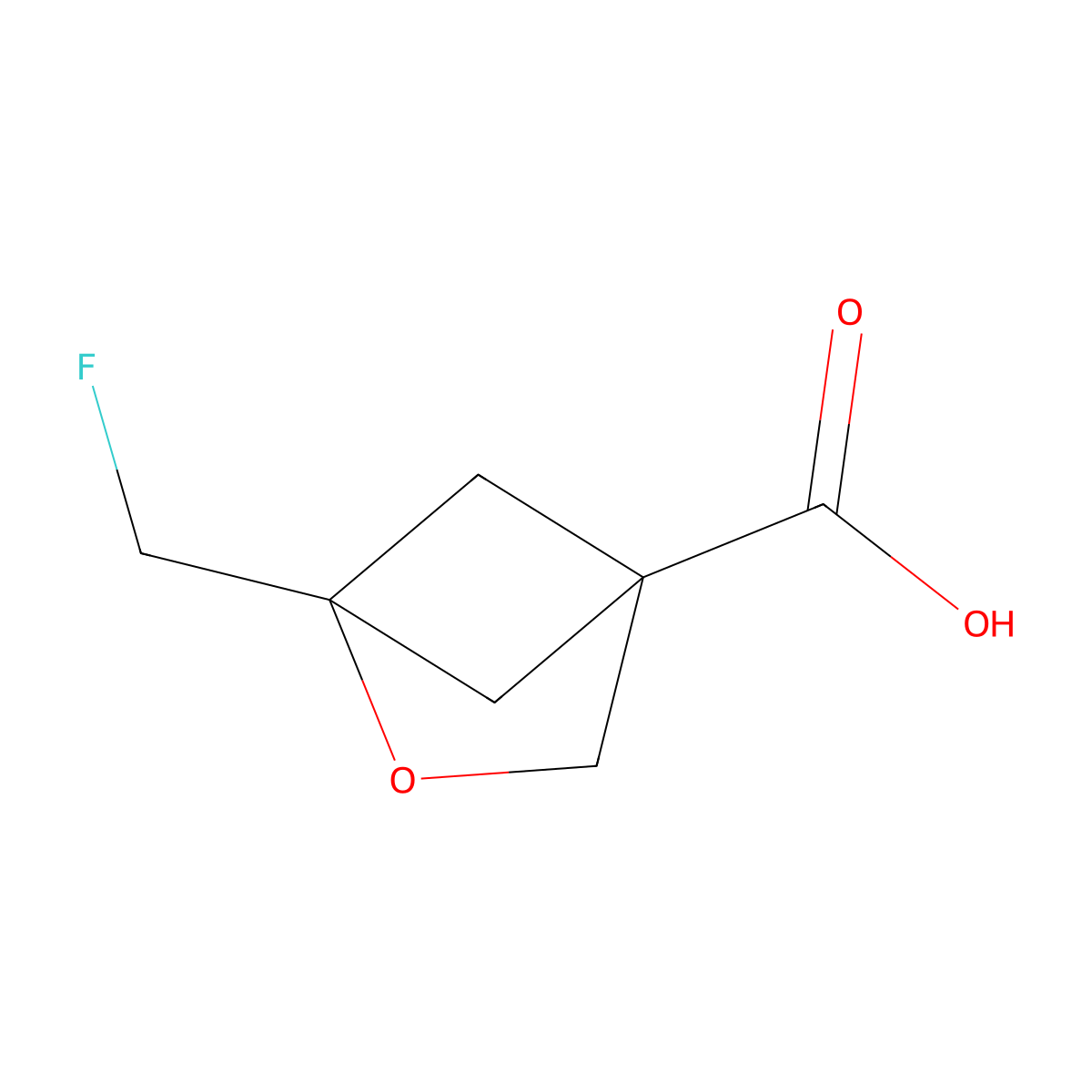 1-(Fluoromethyl)-2-oxabicyclo(2.1.1)hexane-4-carboxylic acid molecular structure, CAS 2253631-32-0