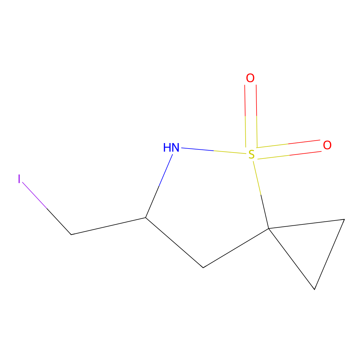 6-(Iodomethyl)-4lambda6-thia-5-azaspiro[2.4]heptane-4,4-dione molecular structure, CAS 2253631-34-2