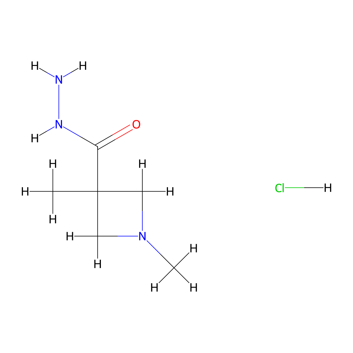 1,3-Dimethylazetidine-3-carbohydrazide hydrochloride molecular structure, CAS 2253631-39-7