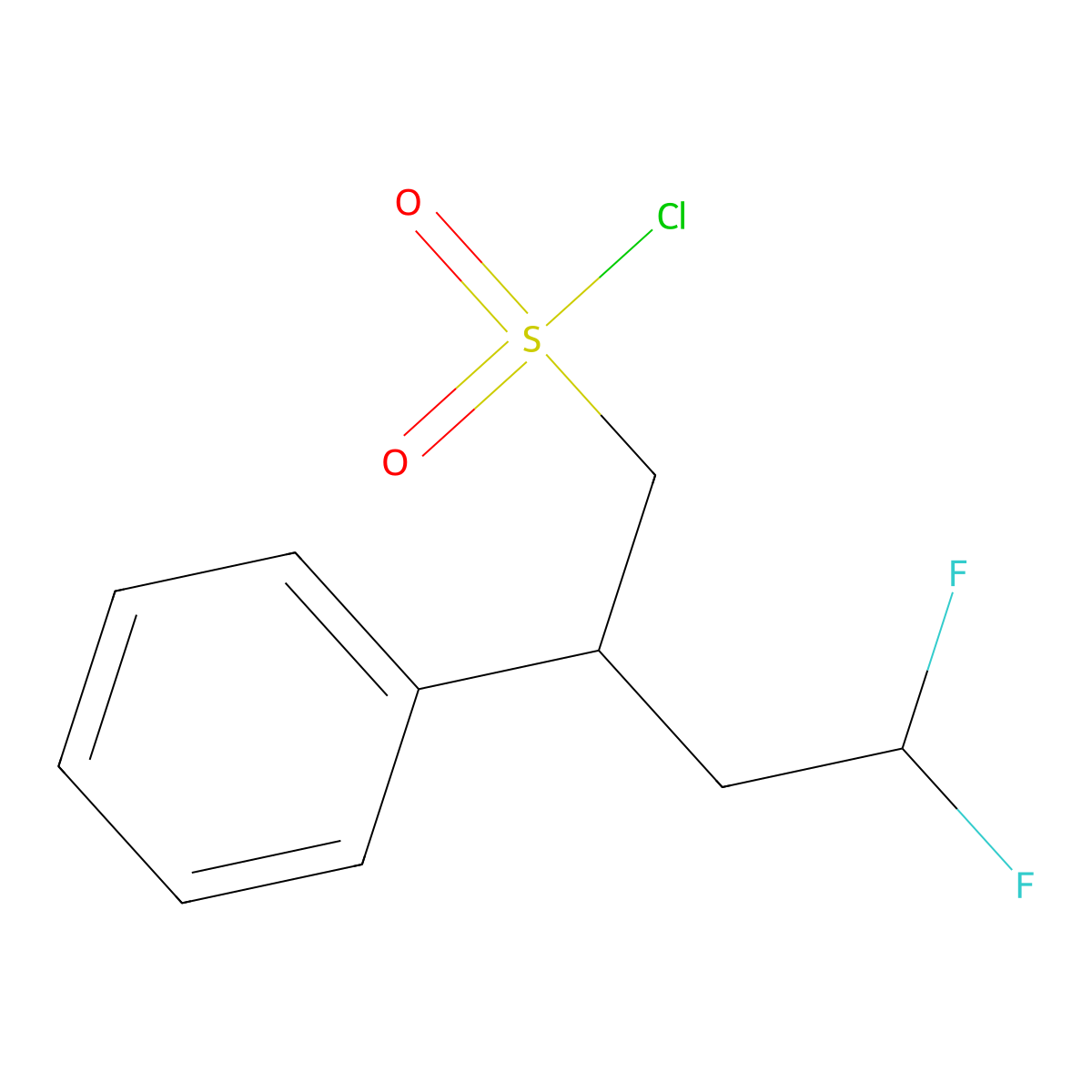 4,4-Difluoro-2-phenylbutane-1-sulfonylchloride molecular structure, CAS 2253631-55-7