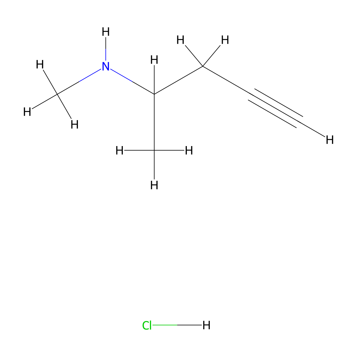 Methyl(pent-4-yn-2-yl)amine hydrochloride molecular structure, CAS 2253631-62-6
