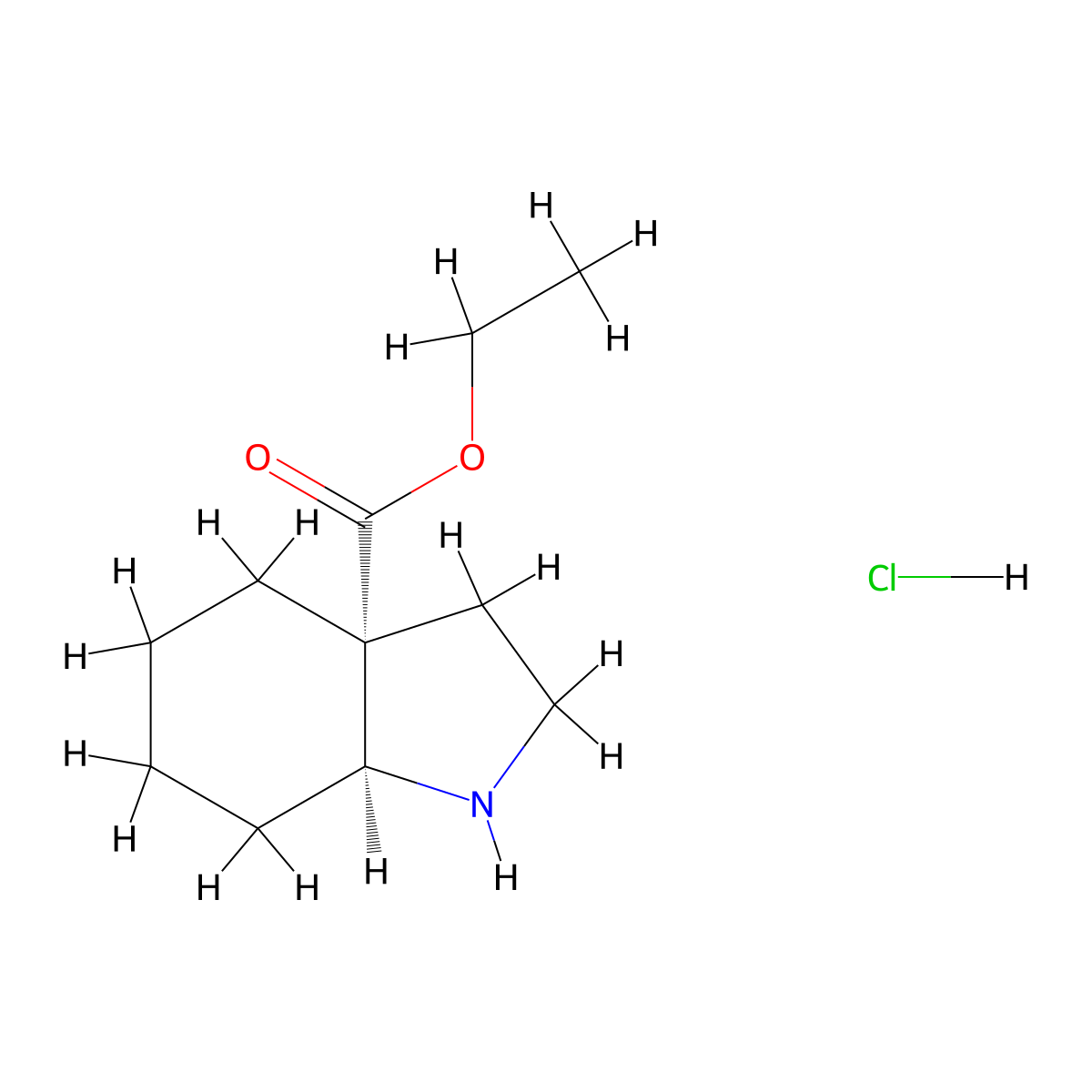 rac-ethyl(3aR,7aS)-octahydro-1H-indole-3a-carboxylatehydrochloride molecular structure, CAS 2253631-63-7