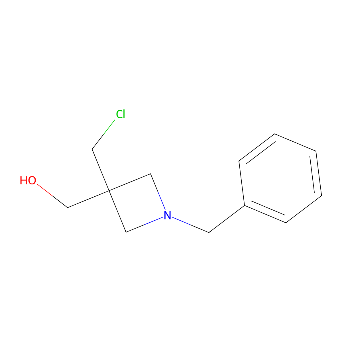 [1-Benzyl-3-(chloromethyl)azetidin-3-yl]methanol molecular structure, CAS 2253631-84-2