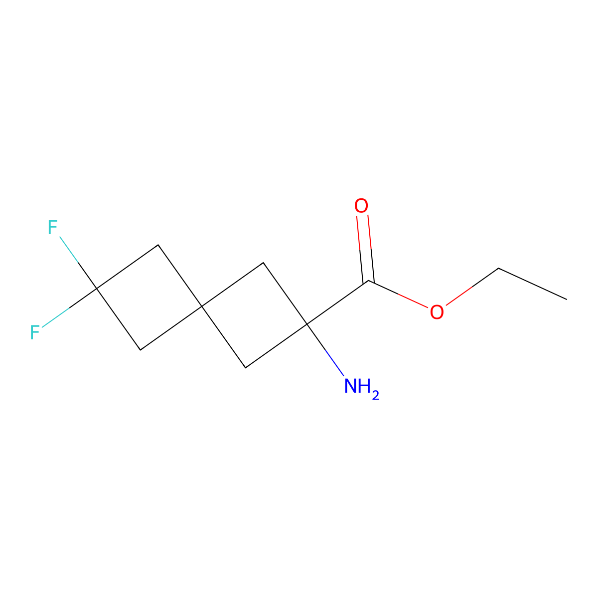 Ethyl 2-amino-6,6-difluorospiro[3.3]heptane-2-carboxylate molecular structure, CAS 2253631-85-3