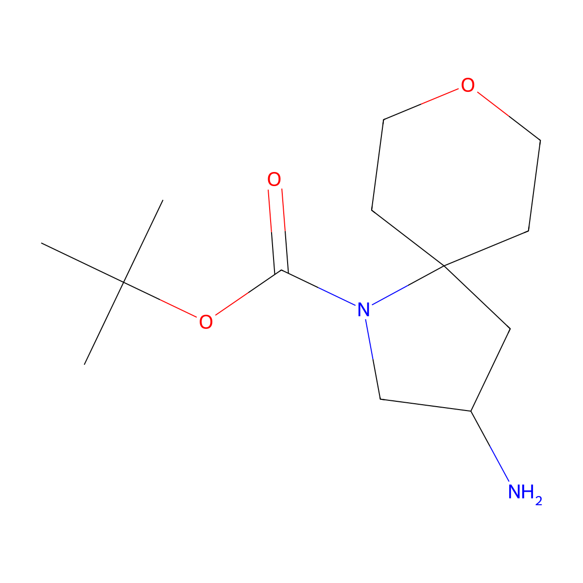 Tert-butyl 3-amino-8-oxa-1-azaspiro[4.5]decane-1-carboxylate molecular structure, CAS 2253631-93-3