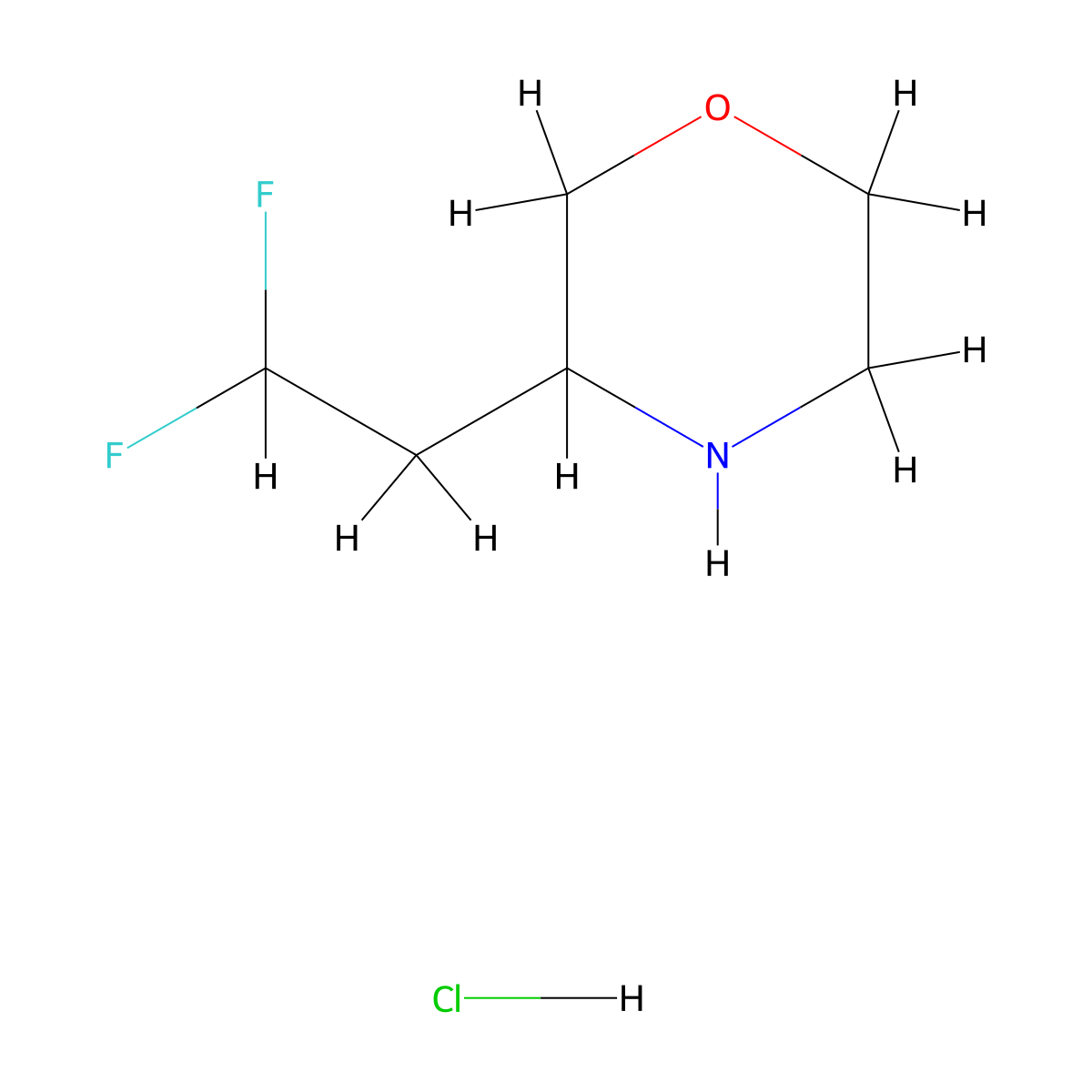 3-(2,2-Difluoroethyl)morpholine hydrochloride molecular structure, CAS 2253631-95-5