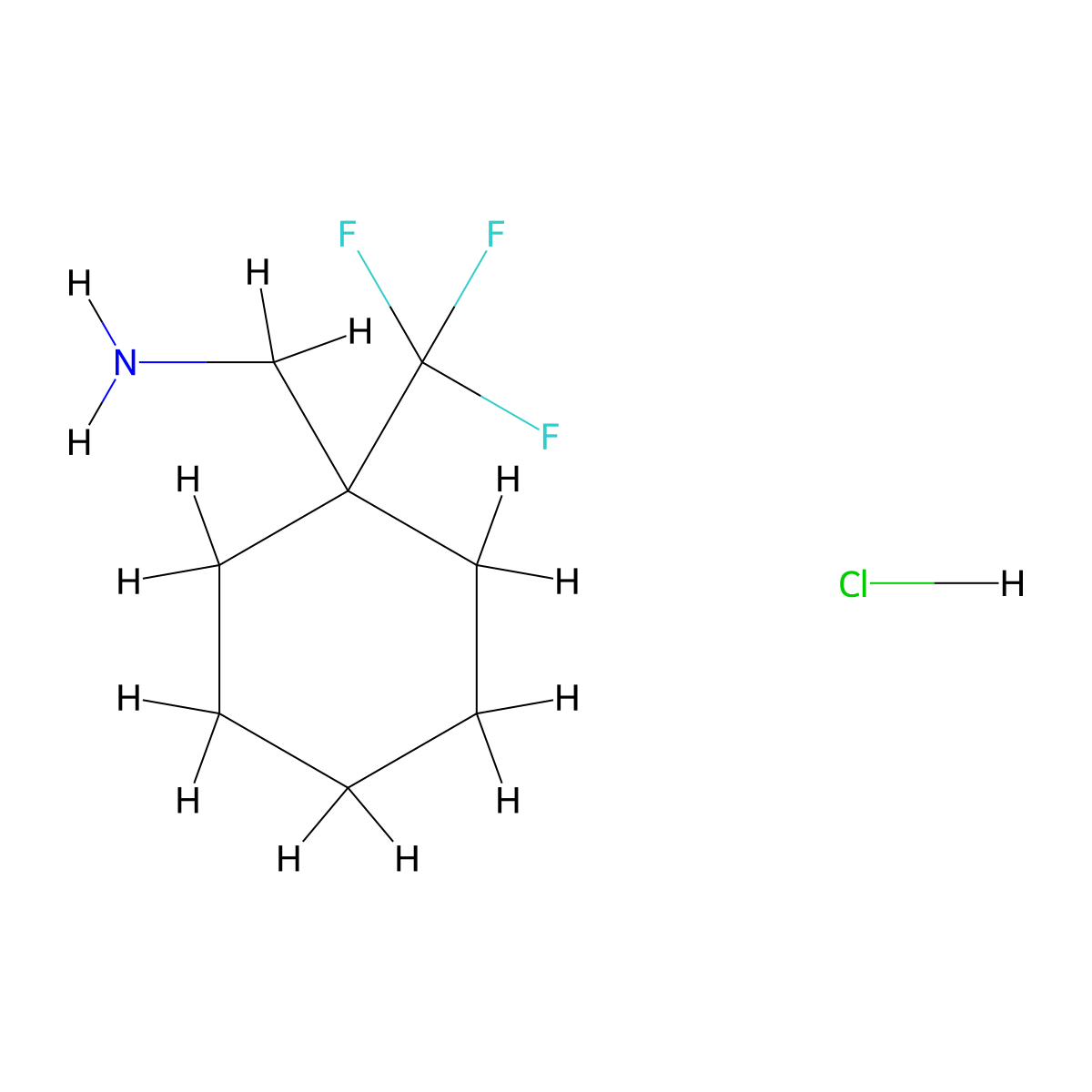 (1-(Trifluoromethyl)cyclohexyl)methanamine hydrochloride molecular structure, CAS 2253631-98-8