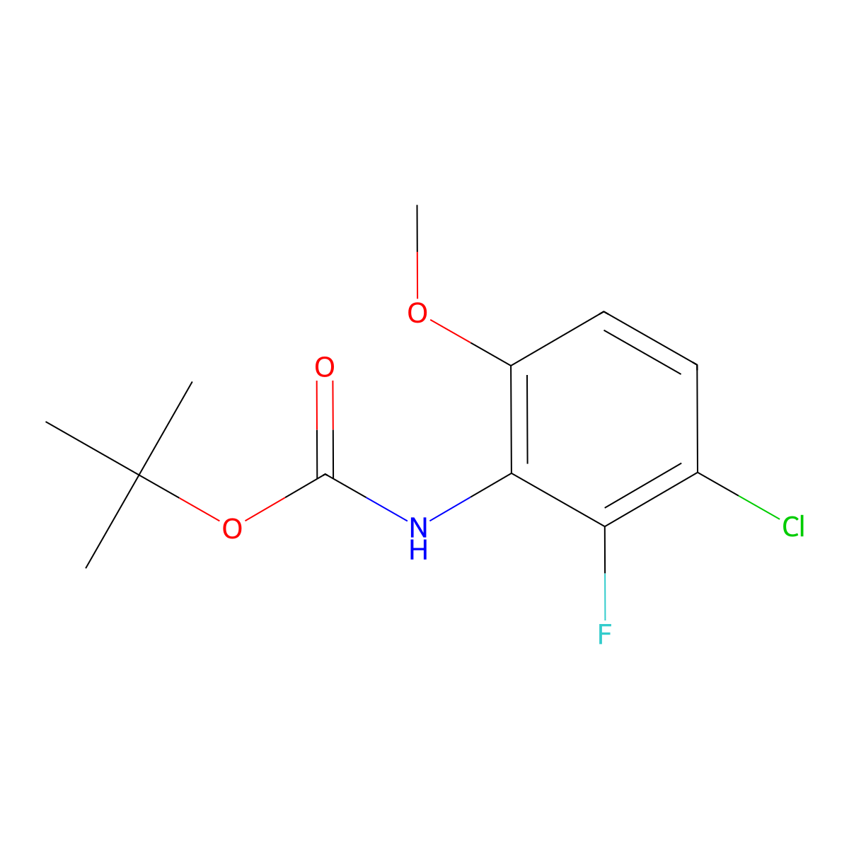 Tert-butyl N-(3-chloro-2-fluoro-6-methoxyphenyl)carbamate molecular structure, CAS 2253632-02-7
