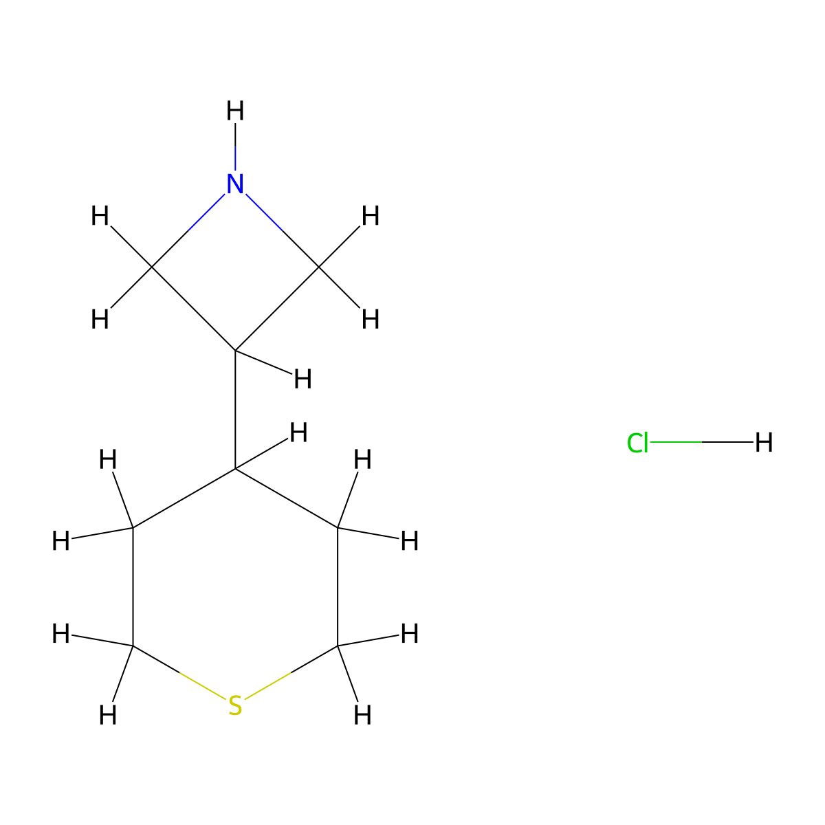 3-(Thian-4-yl)azetidine hydrochloride molecular structure, CAS 2253632-05-0