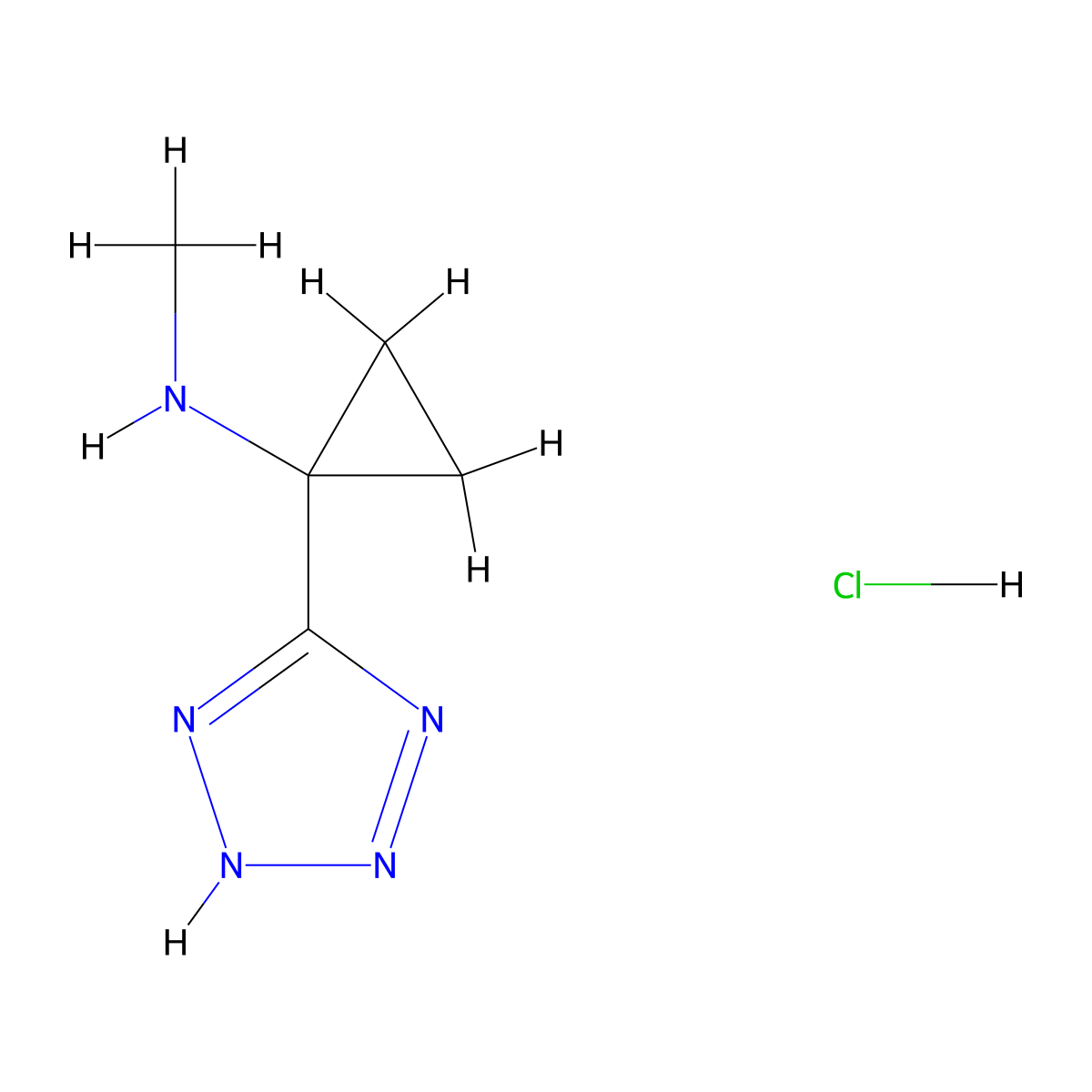 N-methyl-1-(1H-1,2,3,4-tetrazol-5-yl)cyclopropan-1-amine hydrochloride molecular structure, CAS 2253632-06-1