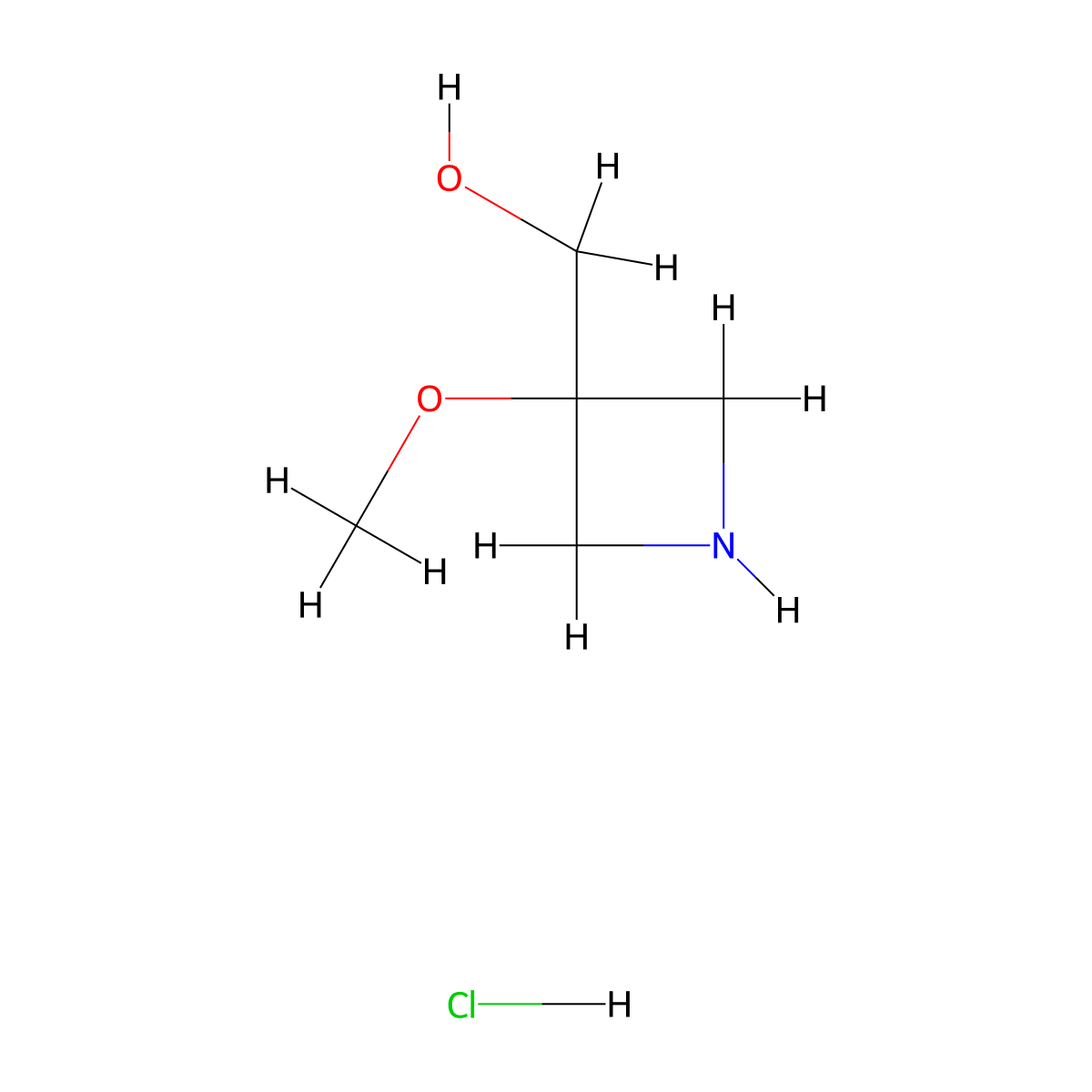 (3-Methoxyazetidin-3-yl)methanol hydrochloride molecular structure, CAS 2253632-08-3
