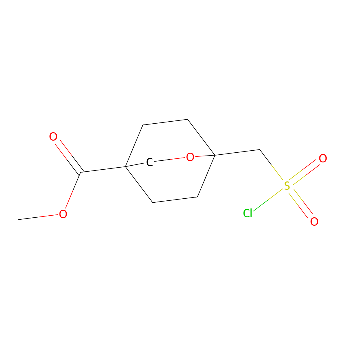 Methyl1-[(chlorosulfonyl)methyl]-2-oxabicyclo[2.2.2]octane-4-carboxylate molecular structure, CAS 2253632-24-3