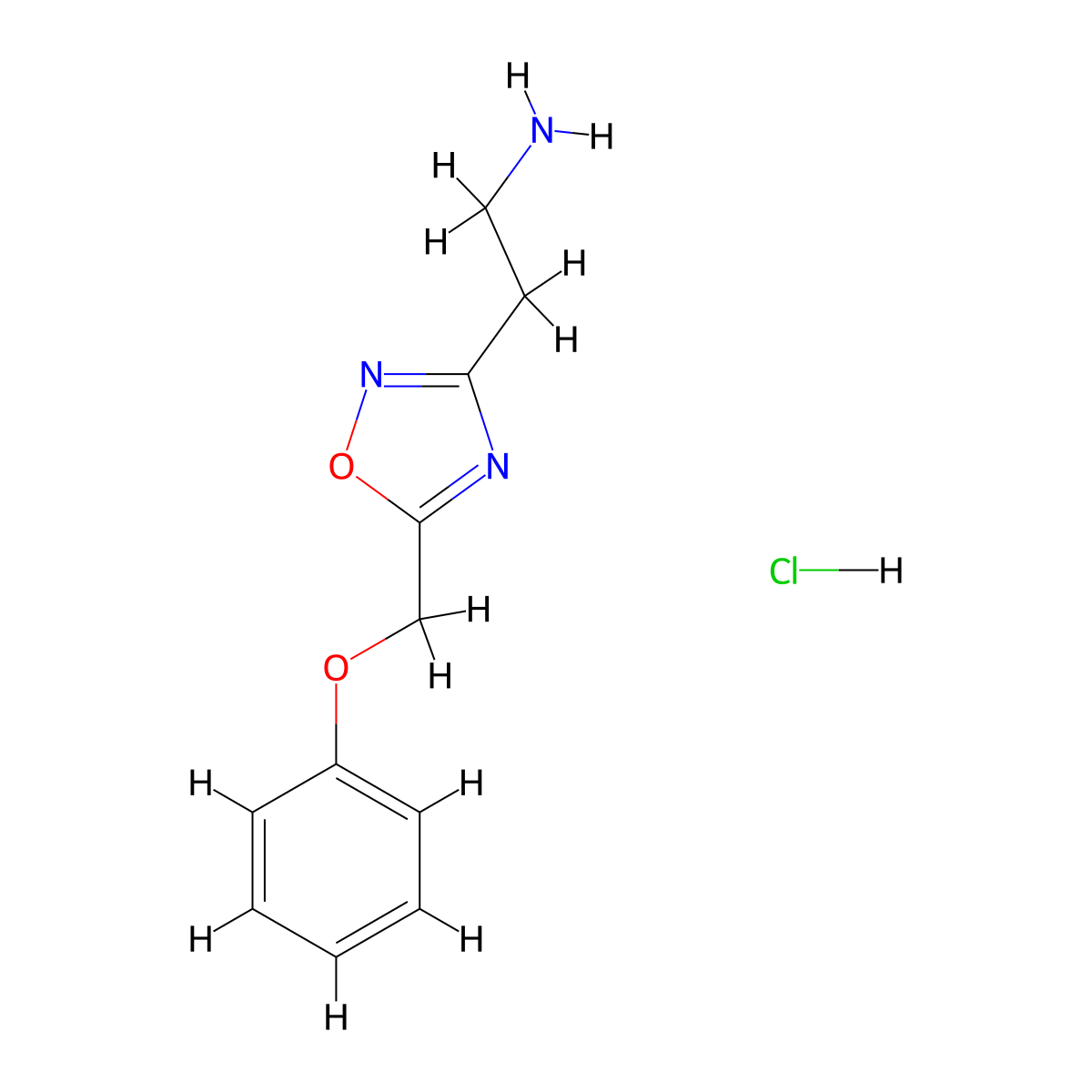 2-[5-(Phenoxymethyl)-1,2,4-oxadiazol-3-yl]ethan-1-amine hydrochloride molecular structure, CAS 2253632-26-5