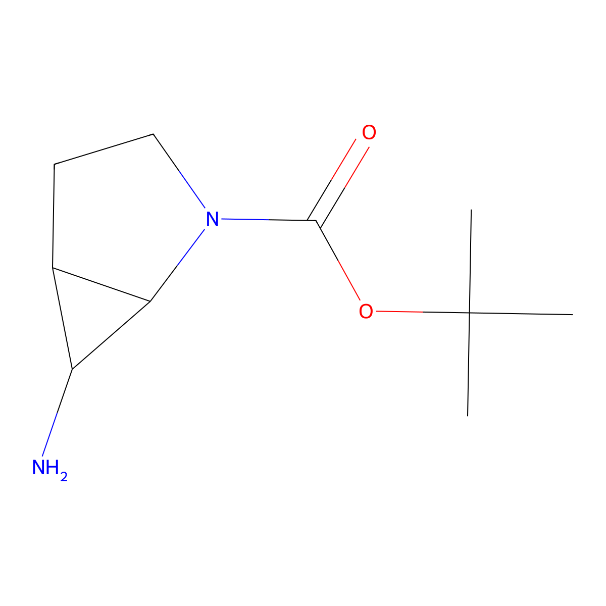 rac-tert-butyl (1R,5R,6R)-6-amino-2-azabicyclo[3.1.0]hexane-2-carboxylate molecular structure, CAS 2253632-27-6