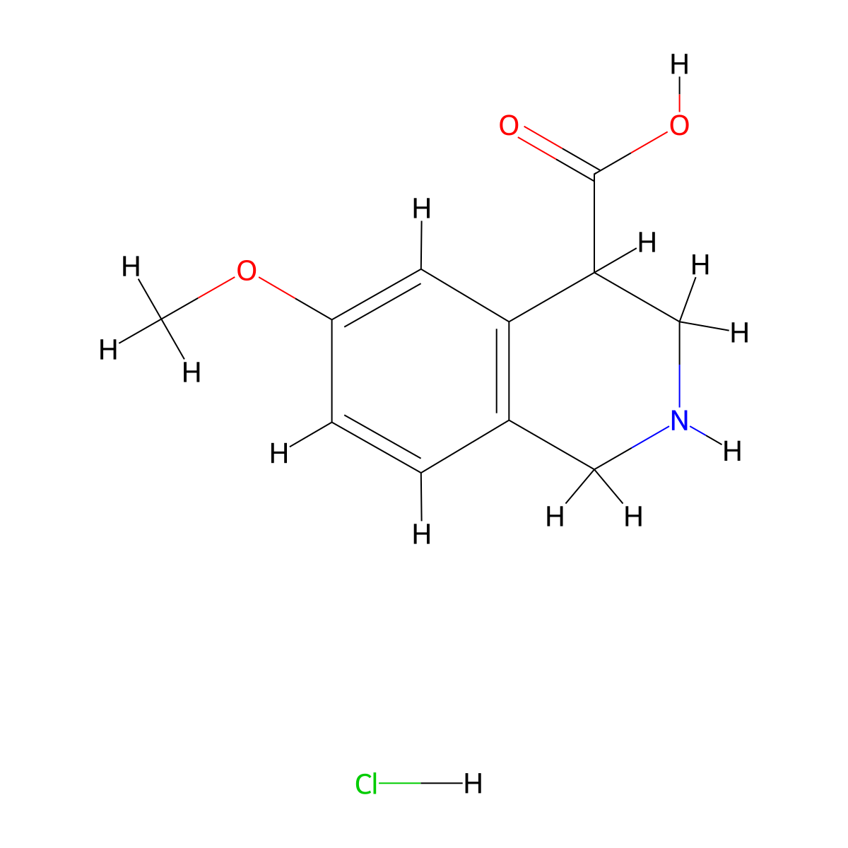 6-Methoxy-1,2,3,4-tetrahydroisoquinoline-4-carboxylic acid hydrochloride molecular structure, CAS 2253632-30-1