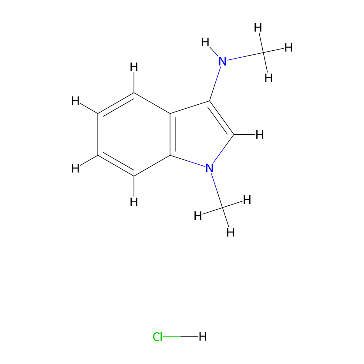 N,1-dimethyl-1H-indol-3-amine hydrochloride molecular structure, CAS 2253632-31-2
