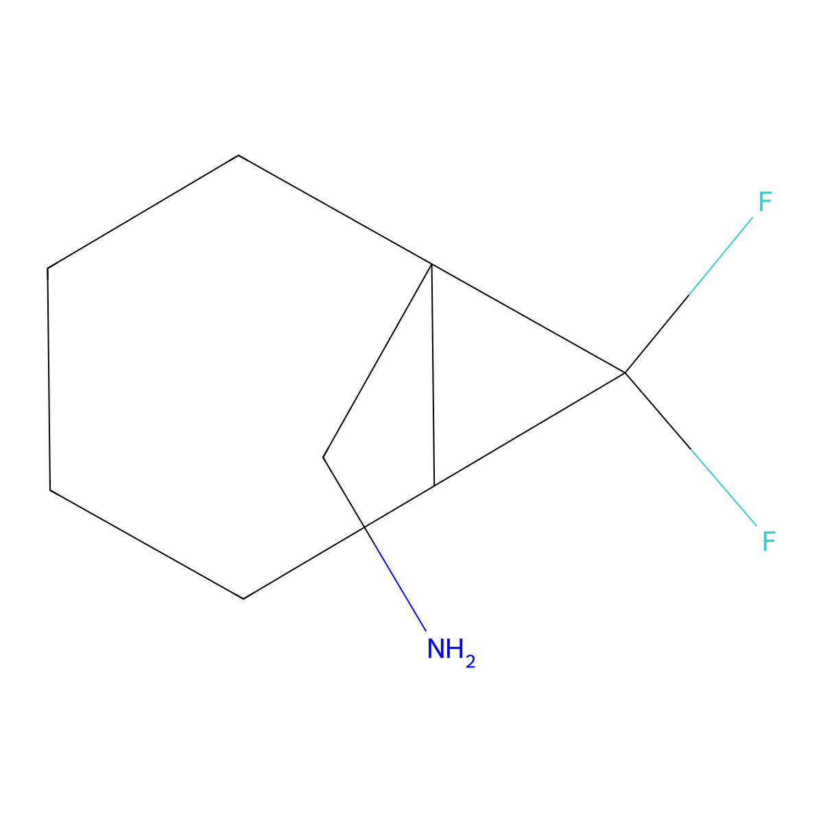 (7,7-Difluorobicyclo(4.1.0)heptan-1-yl)methanamine molecular structure, CAS 2253632-35-6