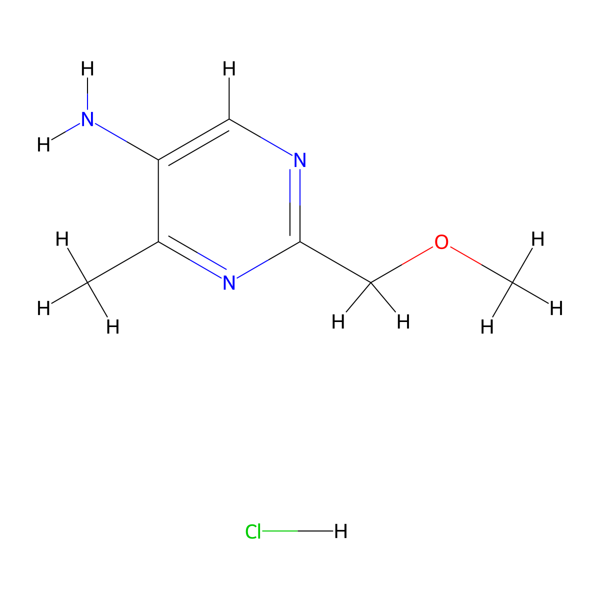 2-(Methoxymethyl)-4-methylpyrimidin-5-amine hydrochloride molecular structure, CAS 2253632-37-8