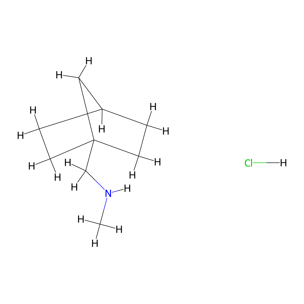 ((Bicyclo(2.2.1)heptan-1-yl)methyl)(methyl)amine hydrochloride molecular structure, CAS 2253632-41-4