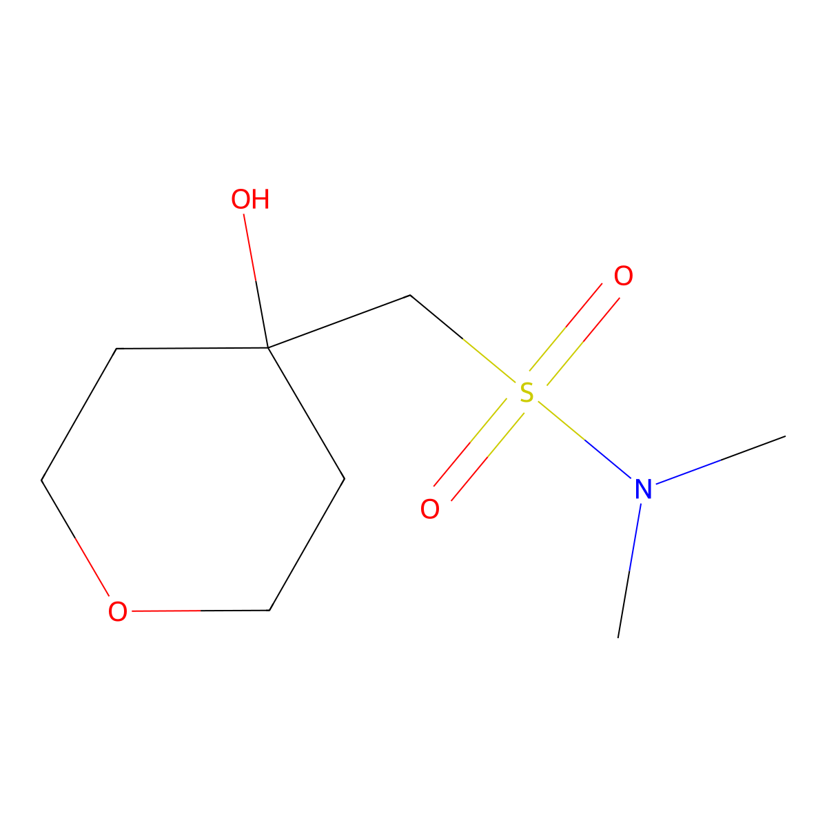 1-(4-Hydroxyoxan-4-yl)-N,N-dimethylmethanesulfonamide molecular structure, CAS 2253632-46-9