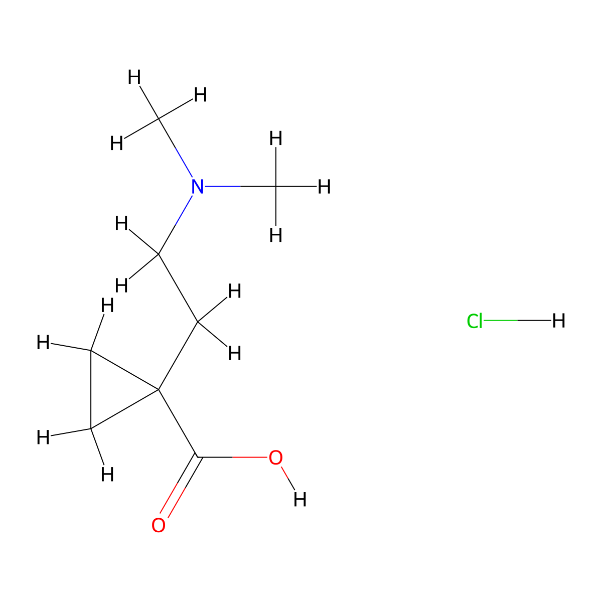 1-[2-(Dimethylamino)ethyl]cyclopropane-1-carboxylic acid hydrochloride molecular structure, CAS 2253632-56-1