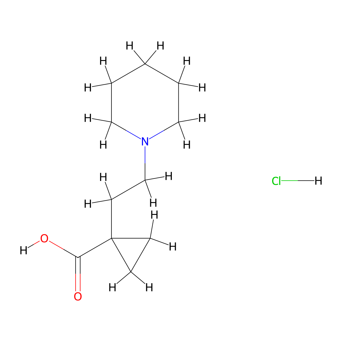 1-[2-(Piperidin-1-yl)ethyl]cyclopropane-1-carboxylic acid hydrochloride molecular structure, CAS 2253632-58-3
