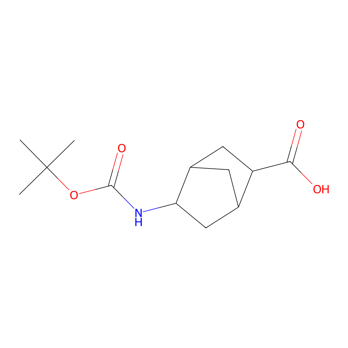 rac-(1R,2R,4R,5R)-5-(((tert-butoxy)carbonyl)amino)bicyclo(2.2.1)heptane-2-carboxylic acid molecular structure, CAS 2253632-60-7