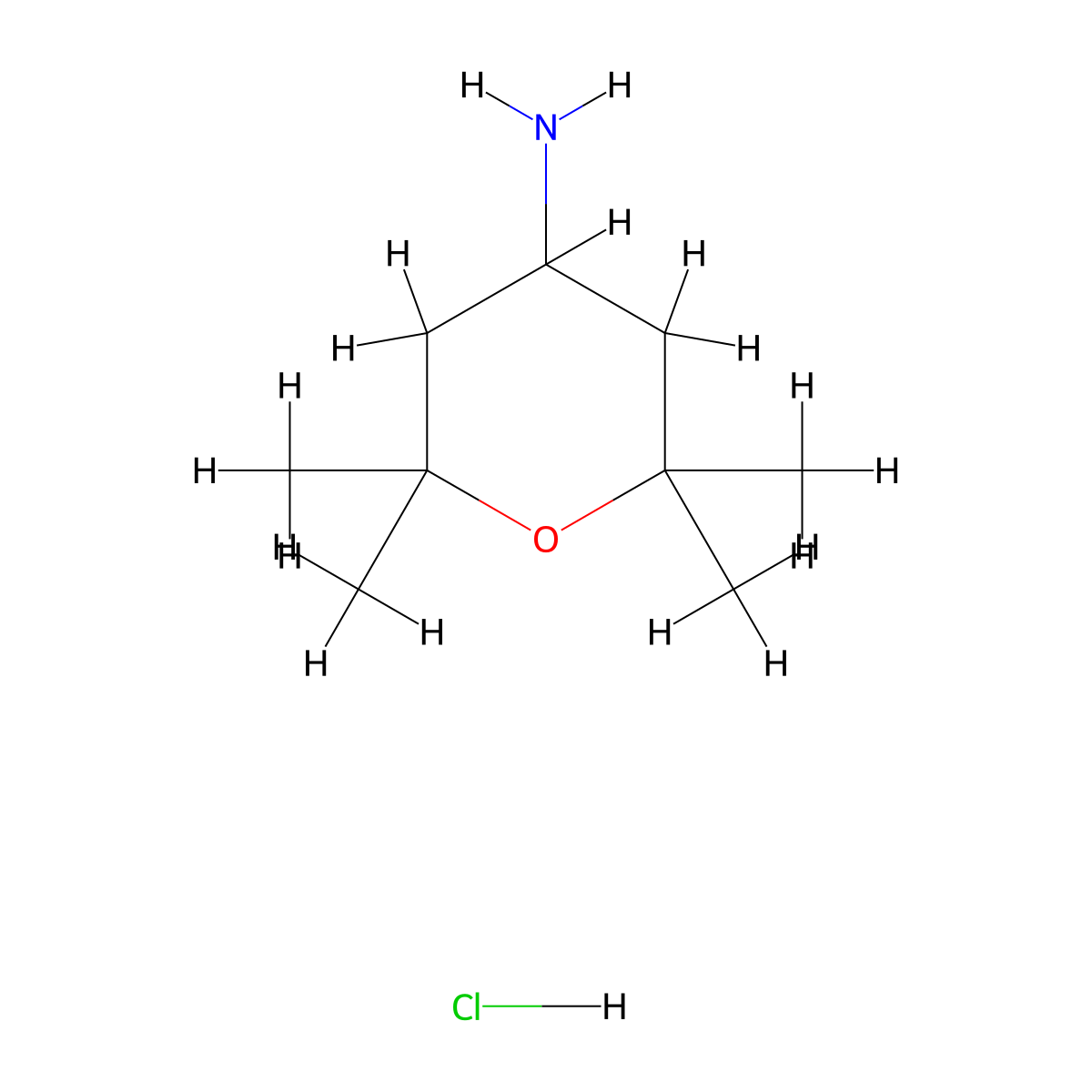 2,2,6,6-Tetramethyloxan-4-amine hydrochloride molecular structure, CAS 2253632-64-1
